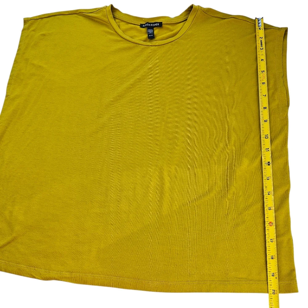 EILEEN FISHER Women’s Chartreuse Tencel Jersey Square Top Size XS - Picture 6 of 9